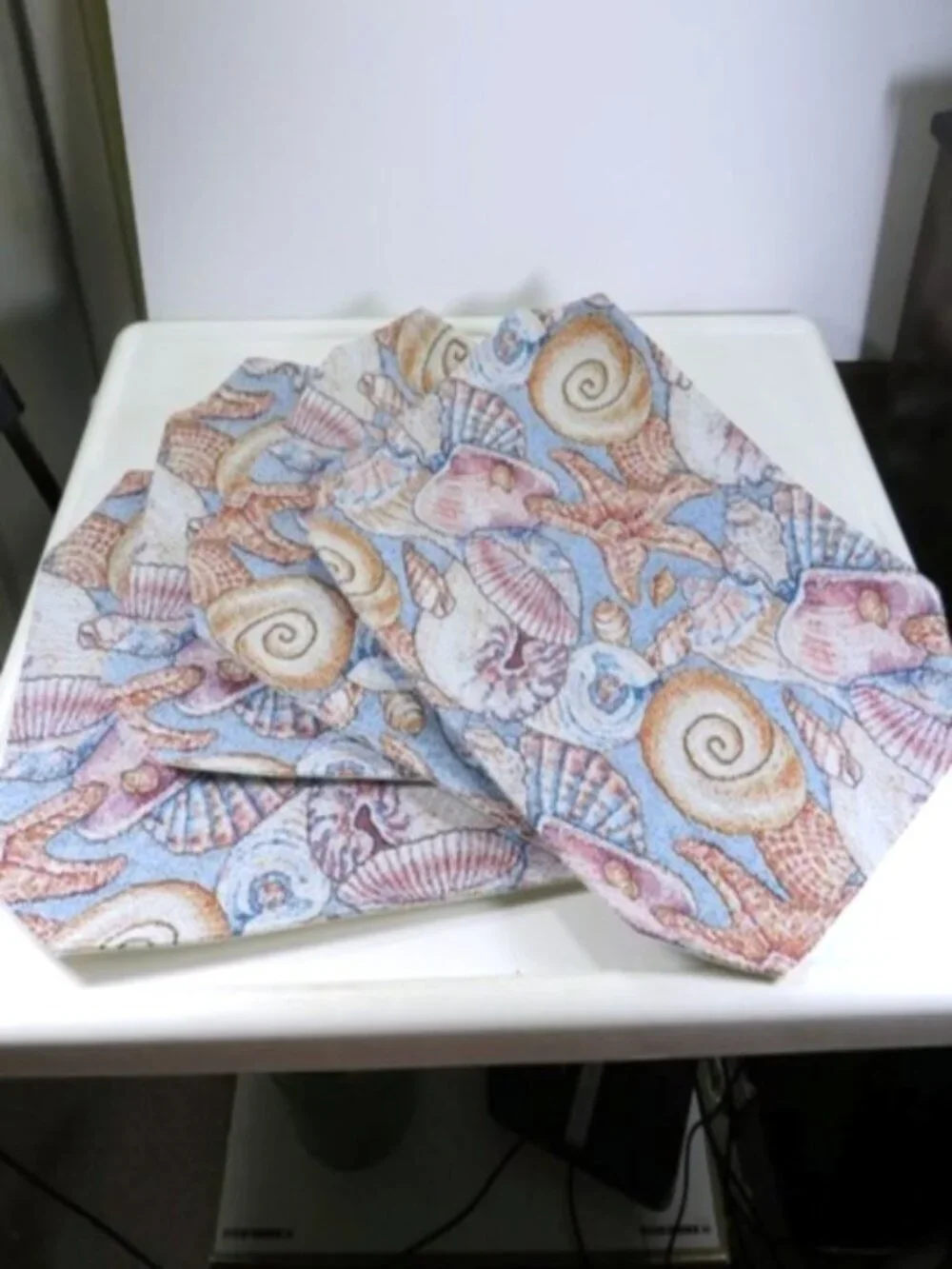 Woven Tapestry Placemats 4pc set Ocean Treasures Coastal Beach House Realistic